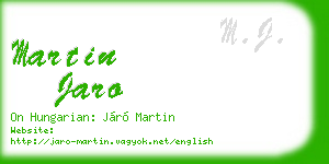 martin jaro business card